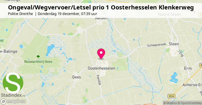 Ongeval/Wegvervoer/Letsel prio 1 Oosterhesselen Klenkerweg