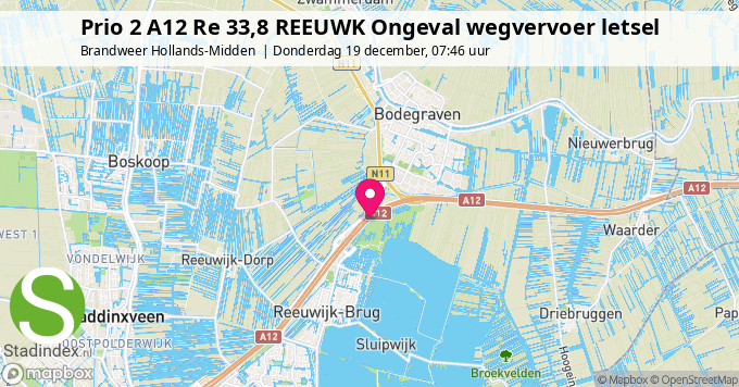 Prio 2 A12 Re 33,8 REEUWK Ongeval wegvervoer letsel