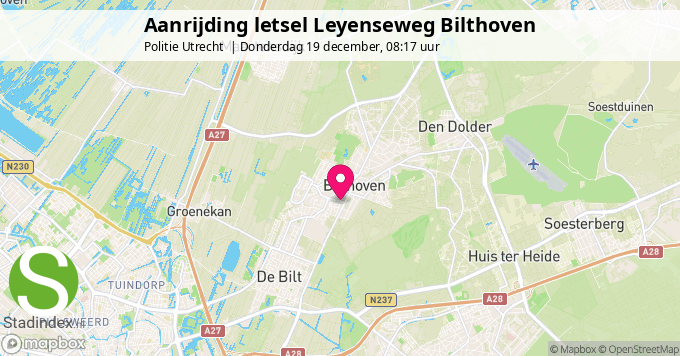 Aanrijding letsel Leyenseweg Bilthoven