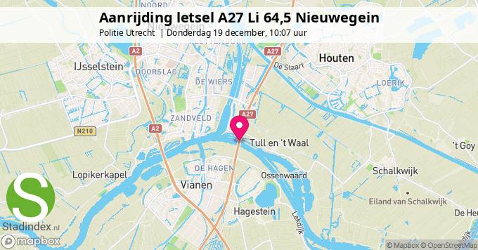 Aanrijding letsel A27 Li 64,5 Nieuwegein