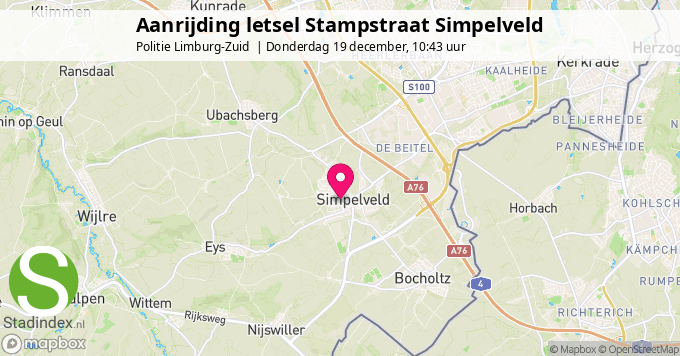 Aanrijding letsel Stampstraat Simpelveld