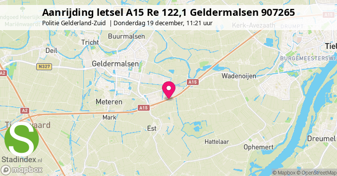 Aanrijding letsel A15 Re 122,1 Geldermalsen 907265