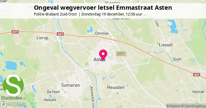 Ongeval wegvervoer letsel Emmastraat Asten