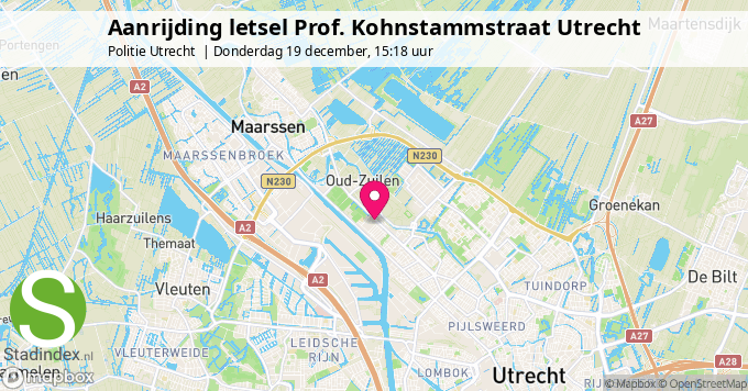 Aanrijding letsel Prof. Kohnstammstraat Utrecht