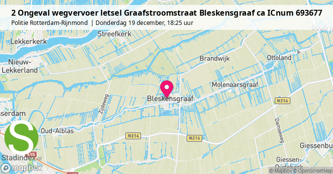 2 Ongeval wegvervoer letsel Graafstroomstraat Bleskensgraaf ca ICnum 693677