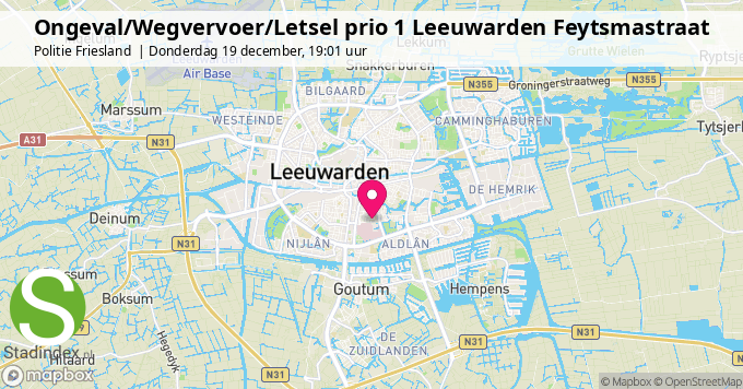 Ongeval/Wegvervoer/Letsel prio 1 Leeuwarden Feytsmastraat