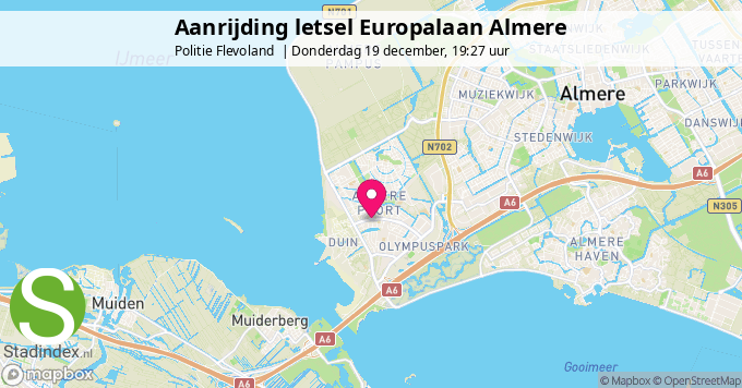 Aanrijding letsel Europalaan Almere