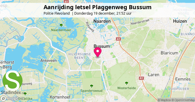 Aanrijding letsel Plaggenweg Bussum