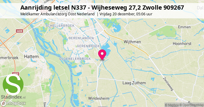 Aanrijding letsel N337 - Wijheseweg 27,2 Zwolle 909267