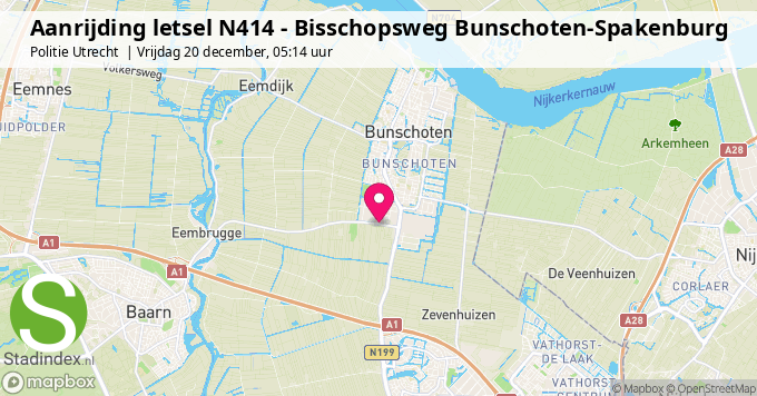 Aanrijding letsel N414 - Bisschopsweg Bunschoten-Spakenburg