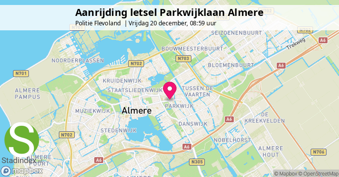 Aanrijding letsel Parkwijklaan Almere