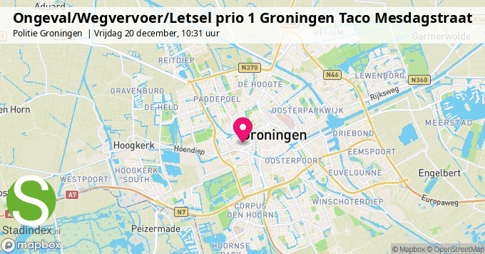 Ongeval/Wegvervoer/Letsel prio 1 Groningen Taco Mesdagstraat