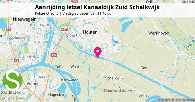 Aanrijding letsel Kanaaldijk Zuid Schalkwijk