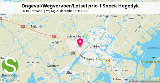 Ongeval/Wegvervoer/Letsel prio 1 Sneek Hegedyk