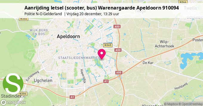 Aanrijding letsel (scooter, bus) Warenargaarde Apeldoorn 910094