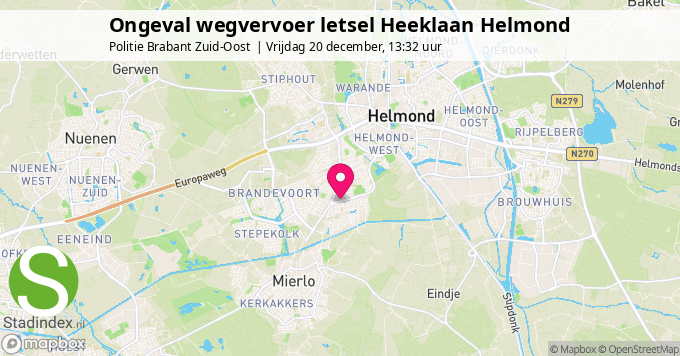 Ongeval wegvervoer letsel Heeklaan Helmond