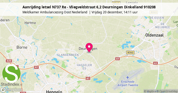 Aanrijding letsel N737 Re - Vliegveldstraat 6,2 Deurningen Dinkelland 910208