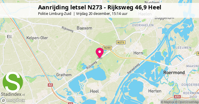 Aanrijding letsel N273 - Rijksweg 46,9 Heel