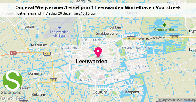 Ongeval/Wegvervoer/Letsel prio 1 Leeuwarden Wortelhaven Voorstreek