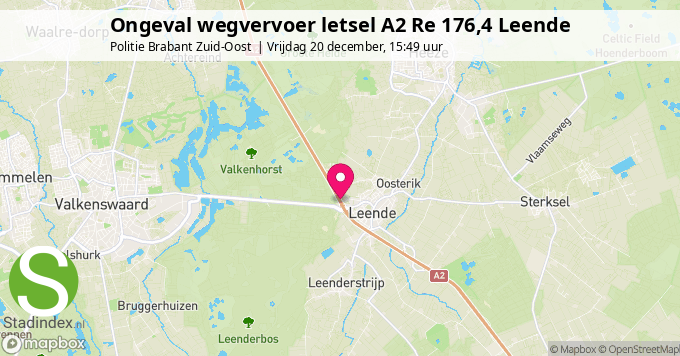 Ongeval wegvervoer letsel A2 Re 176,4 Leende