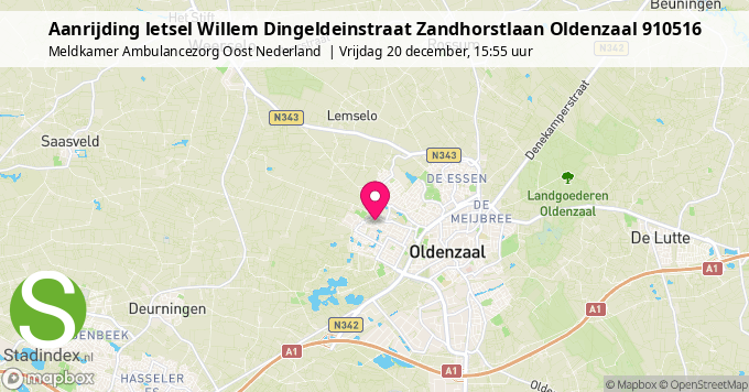 Aanrijding letsel Willem Dingeldeinstraat Zandhorstlaan Oldenzaal 910516