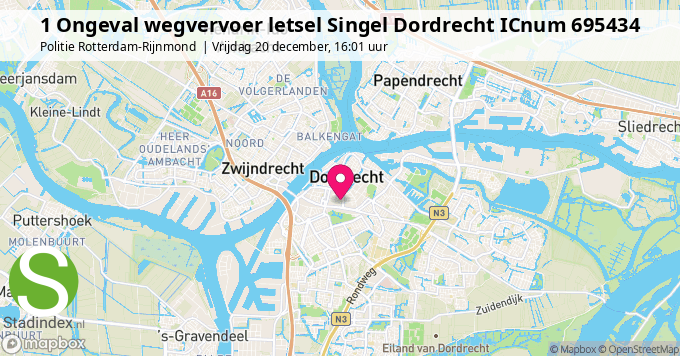 1 Ongeval wegvervoer letsel Singel Dordrecht ICnum 695434