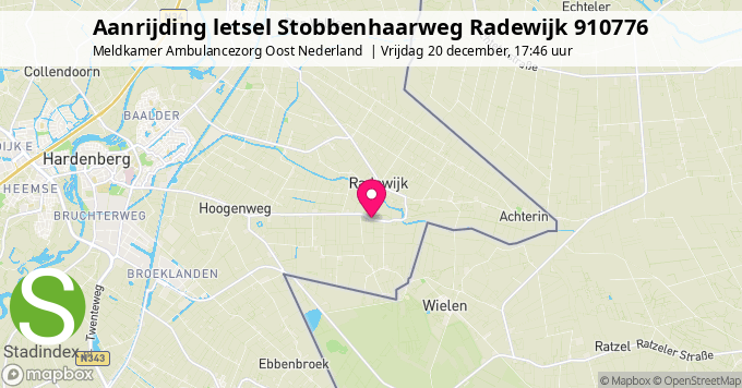 Aanrijding letsel Stobbenhaarweg Radewijk 910776