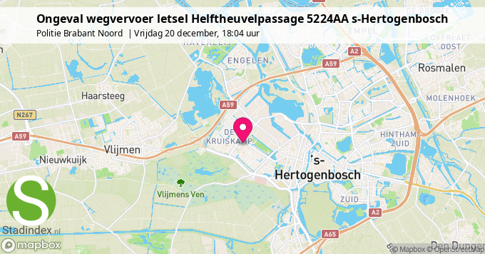 Ongeval wegvervoer letsel Helftheuvelpassage 5224AA s-Hertogenbosch