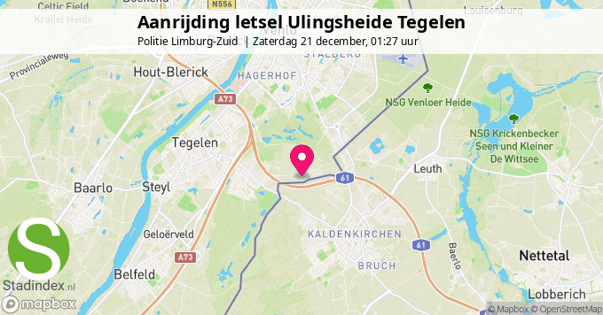 Aanrijding letsel Ulingsheide Tegelen