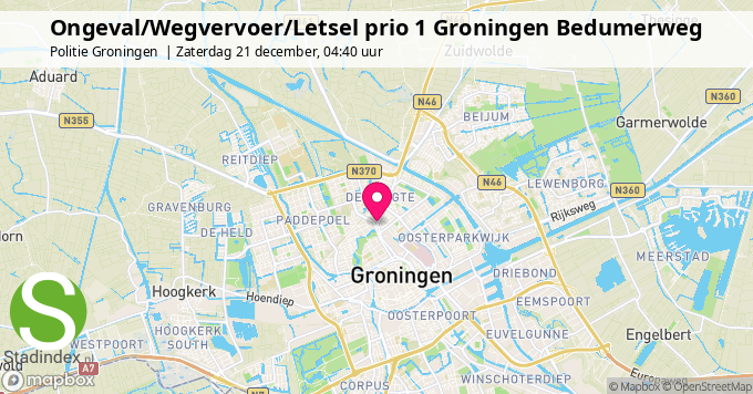 Ongeval/Wegvervoer/Letsel prio 1 Groningen Bedumerweg