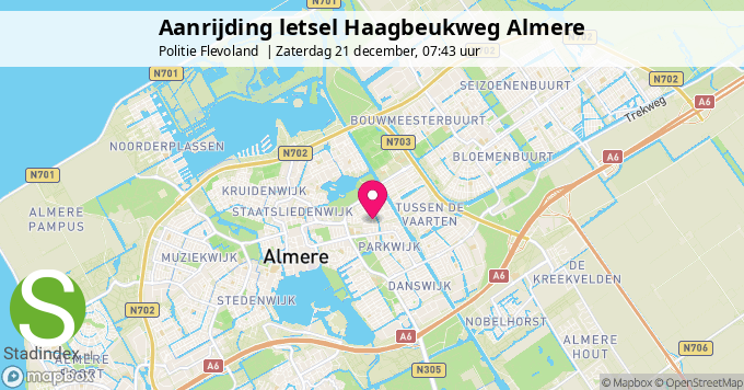 Aanrijding letsel Haagbeukweg Almere