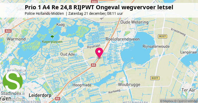 Prio 1 A4 Re 24,8 RIJPWT Ongeval wegvervoer letsel