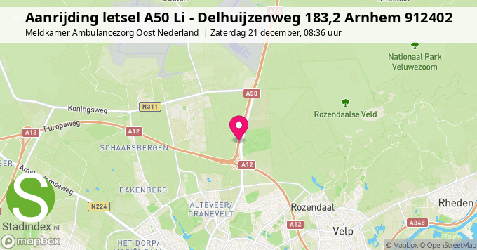 Aanrijding letsel A50 Li - Delhuijzenweg 183,2 Arnhem 912402