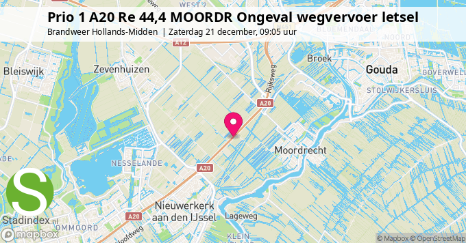 Prio 1 A20 Re 44,4 MOORDR Ongeval wegvervoer letsel