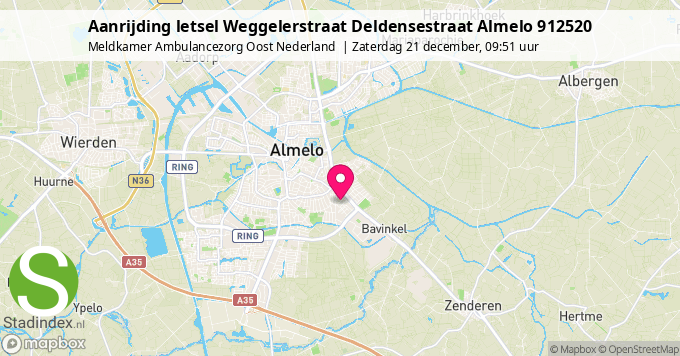 Aanrijding letsel Weggelerstraat Deldensestraat Almelo 912520