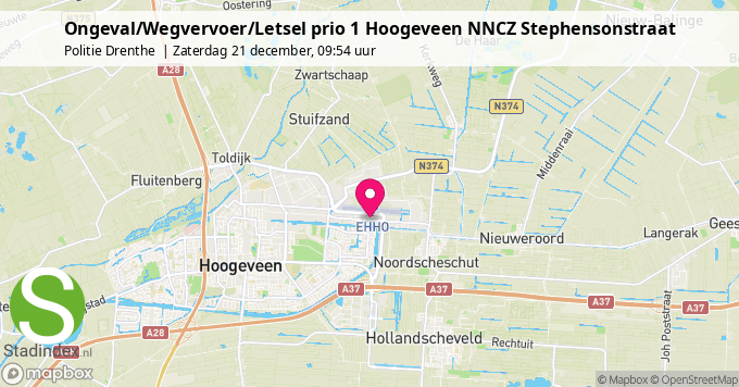 Ongeval/Wegvervoer/Letsel prio 1 Hoogeveen NNCZ Stephensonstraat