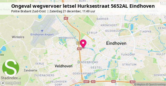 Ongeval wegvervoer letsel Hurksestraat 5652AL Eindhoven