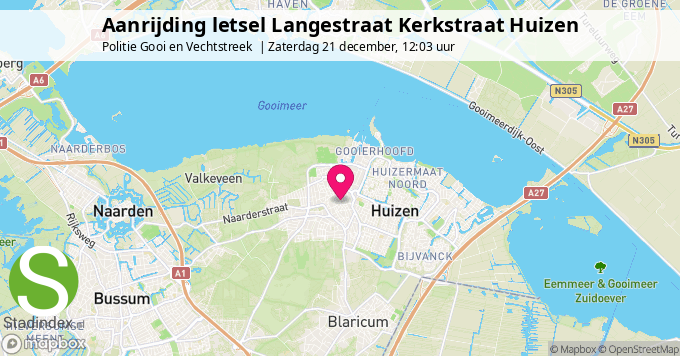 Aanrijding letsel Langestraat Kerkstraat Huizen