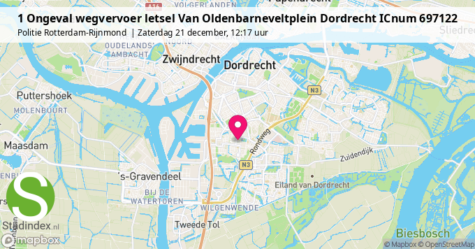 1 Ongeval wegvervoer letsel Van Oldenbarneveltplein Dordrecht ICnum 697122