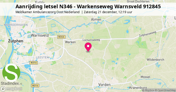 Aanrijding letsel N346 - Warkenseweg Warnsveld 912845