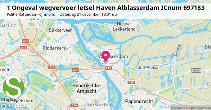 1 Ongeval wegvervoer letsel Haven Alblasserdam ICnum 697183