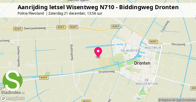 Aanrijding letsel Wisentweg N710 - Biddingweg Dronten