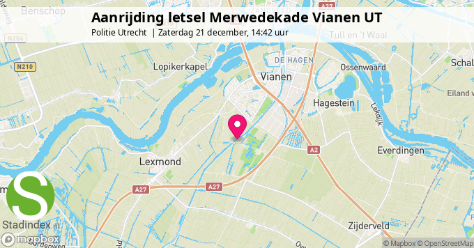 Aanrijding letsel Merwedekade Vianen UT