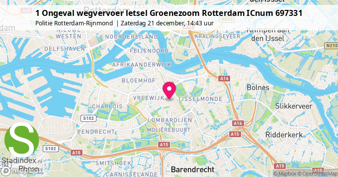 1 Ongeval wegvervoer letsel Groenezoom Rotterdam ICnum 697331