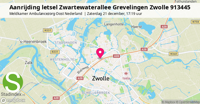 Aanrijding letsel Zwartewaterallee Grevelingen Zwolle 913445