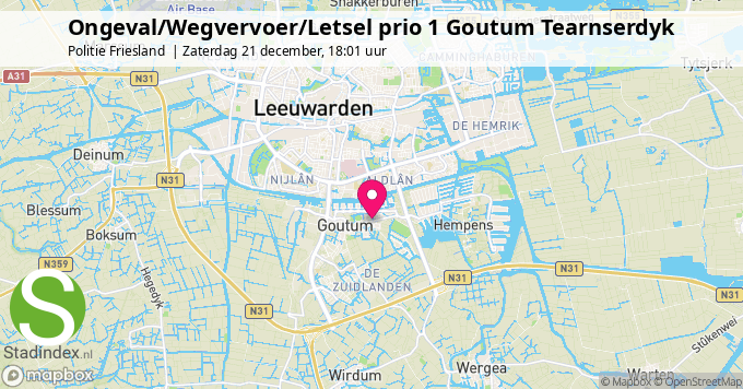 Ongeval/Wegvervoer/Letsel prio 1 Goutum Tearnserdyk