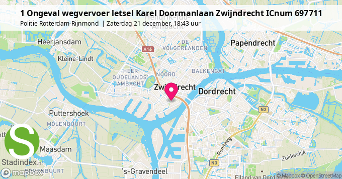 1 Ongeval wegvervoer letsel Karel Doormanlaan Zwijndrecht ICnum 697711