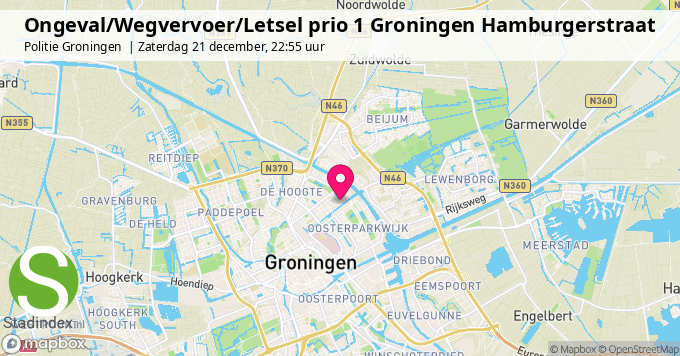 Ongeval/Wegvervoer/Letsel prio 1 Groningen Hamburgerstraat