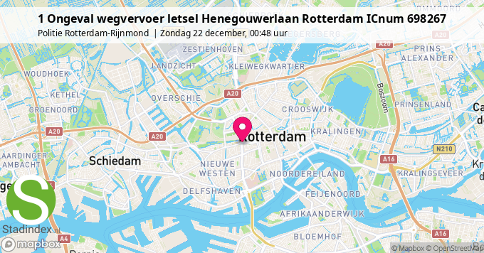 1 Ongeval wegvervoer letsel Henegouwerlaan Rotterdam ICnum 698267