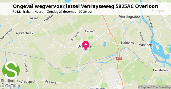 Ongeval wegvervoer letsel Venrayseweg 5825AC Overloon